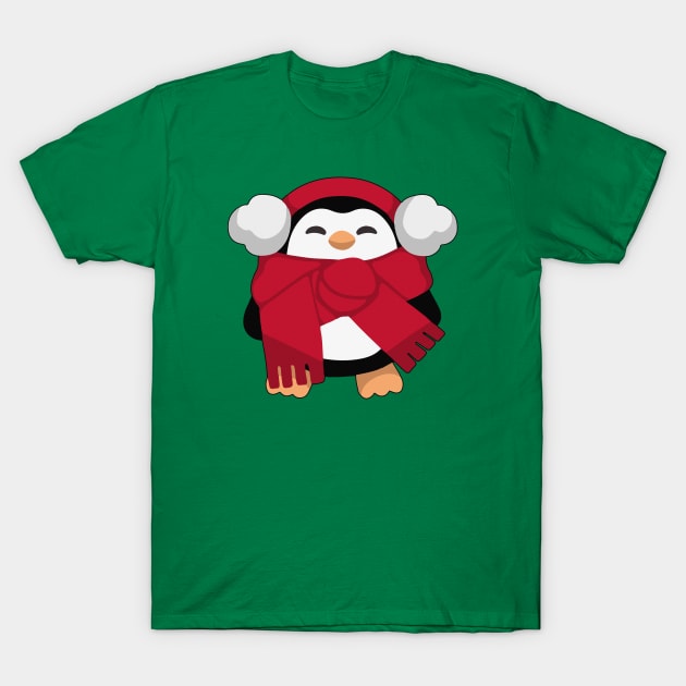 PENGUIN CHRISTMAS SCARF T-Shirt by GreatSeries